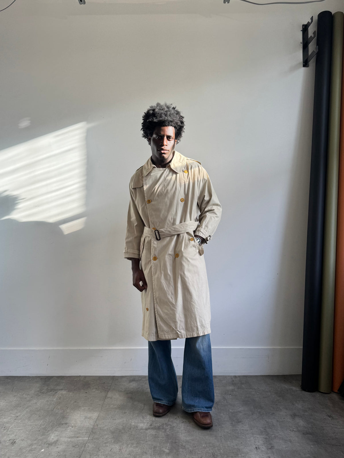 S/S 1987 C.P. Company Double Breasted Belted Trench Coat