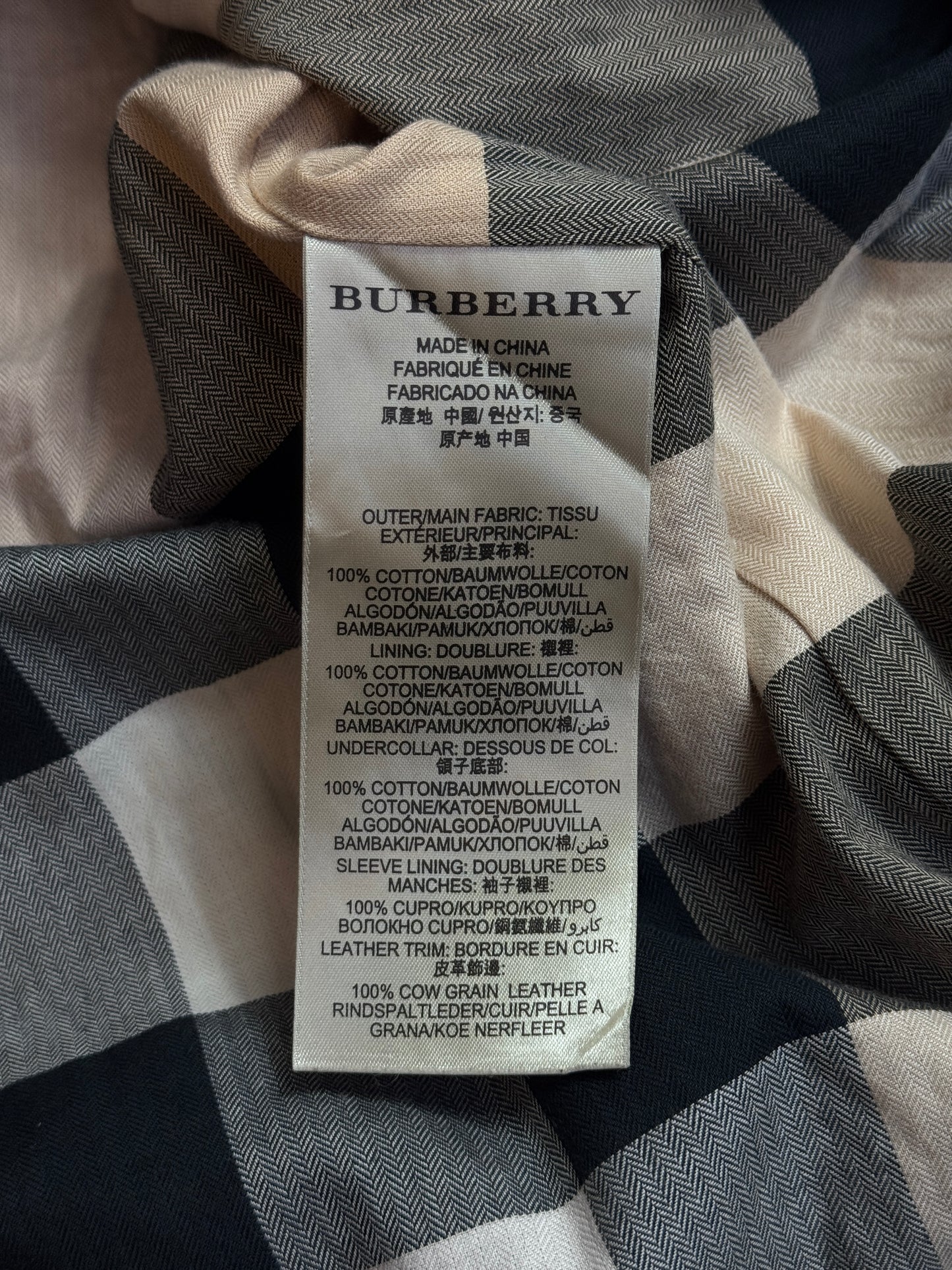 Burberry Navy Hooded Cotton Twill Parka Jacket