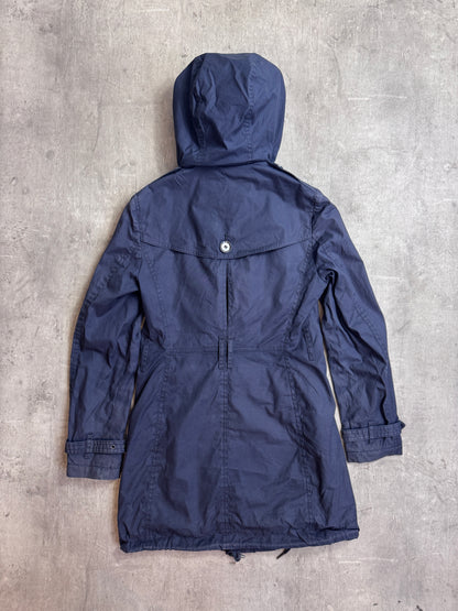 Burberry Navy Hooded Cotton Twill Parka Jacket