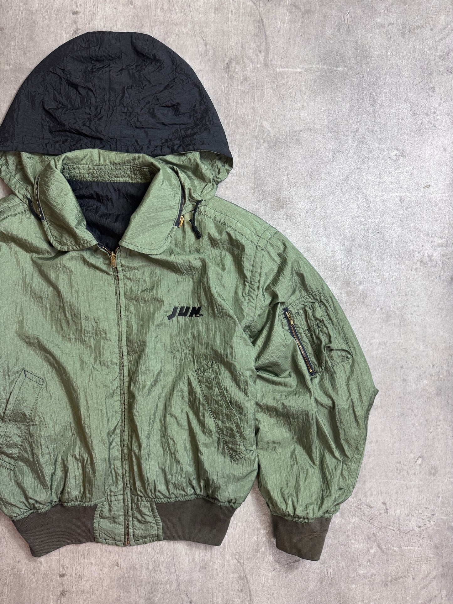 Jun Men Japanese Reversible Crinkle M-A2 Bomber Jacket