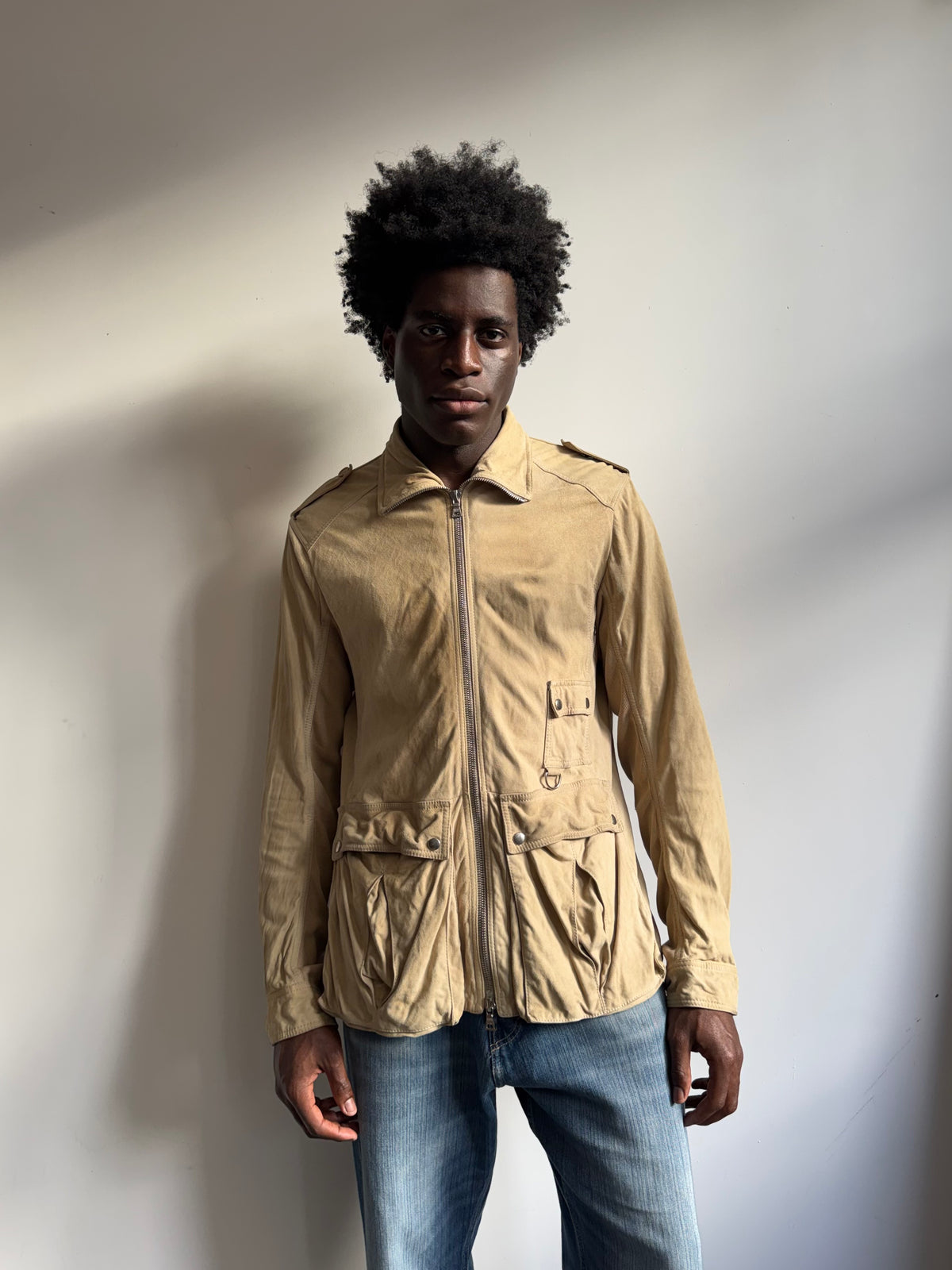 S/S 2004 Prada Beige Suede Hunting Jacket (SOLD AS SEEN)