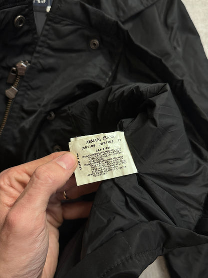 Armani Jeans Latch Popper Open Collar Blackout Jacket