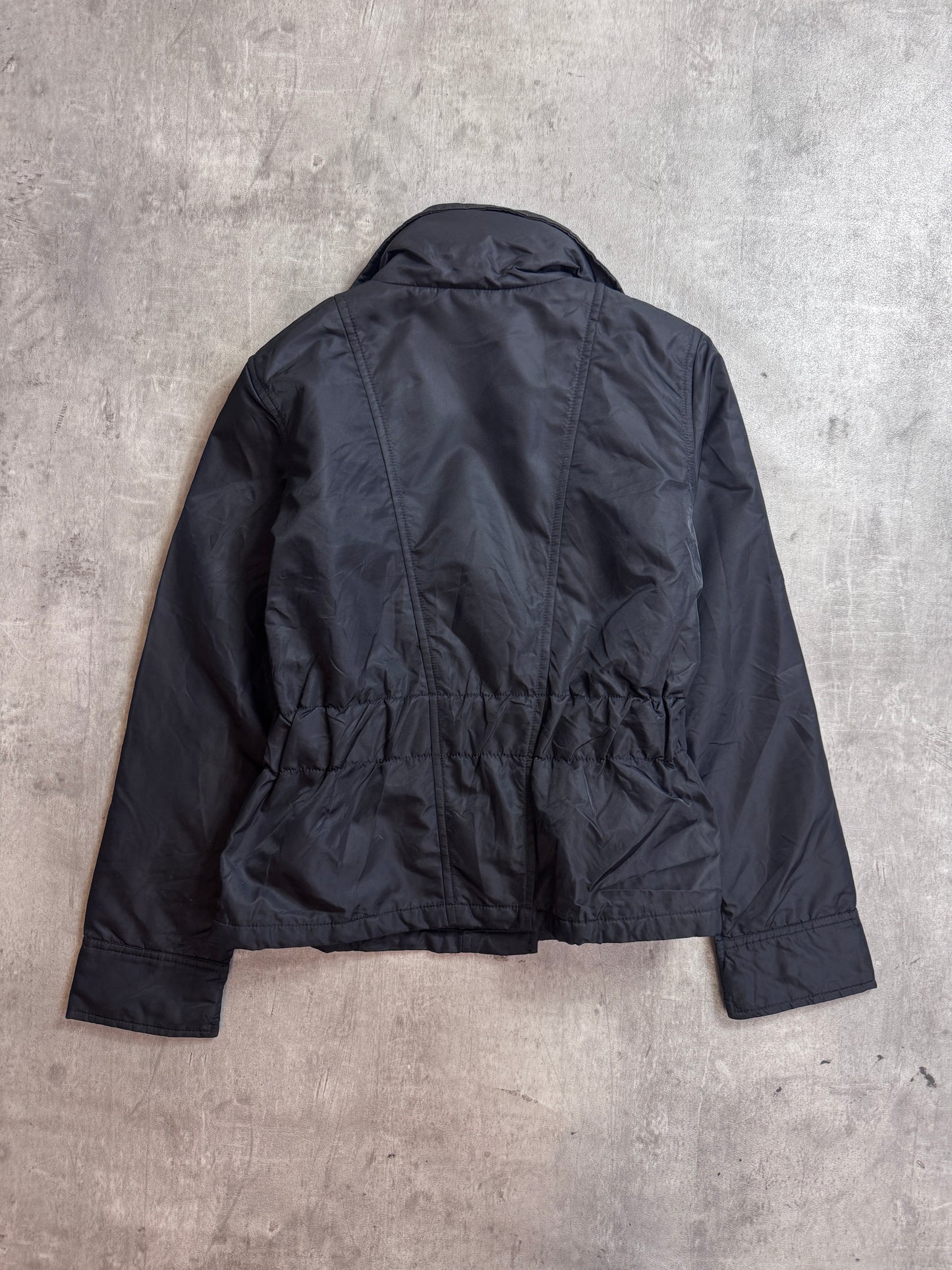 Armani Jeans Latch Popper Open Collar Blackout Jacket