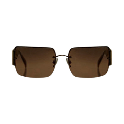 Chanel Rectangular Brown Rimless Sunglasses 4095