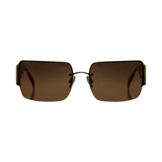 Chanel Rectangular Brown Rimless Sunglasses 4095