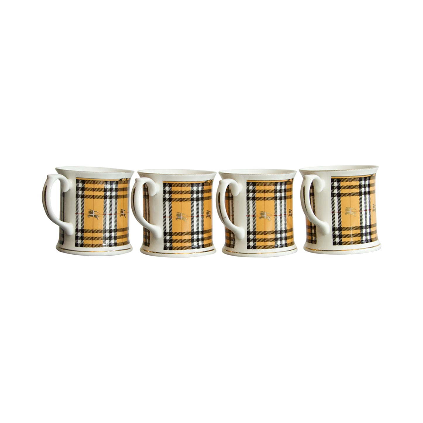 Burberry Beige Nova Check China Mug (Set of 4)