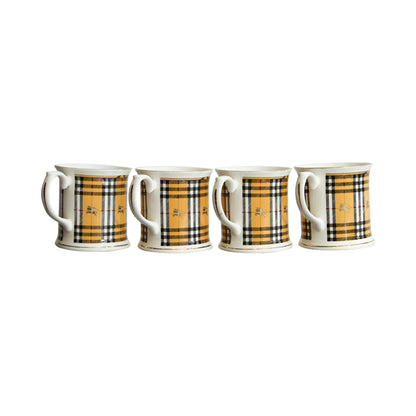 Burberry Beige Nova Check China Mug (Set of 4)
