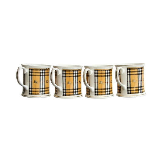 Burberry Beige Nova Check China Mug (Set of 4)