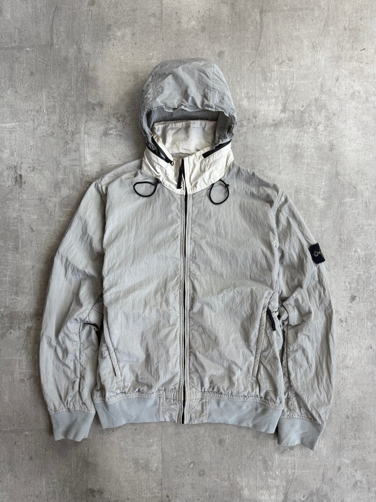 S/S 2016 Stone Island Silver Nylon Metal Tyvek Shield Jacket