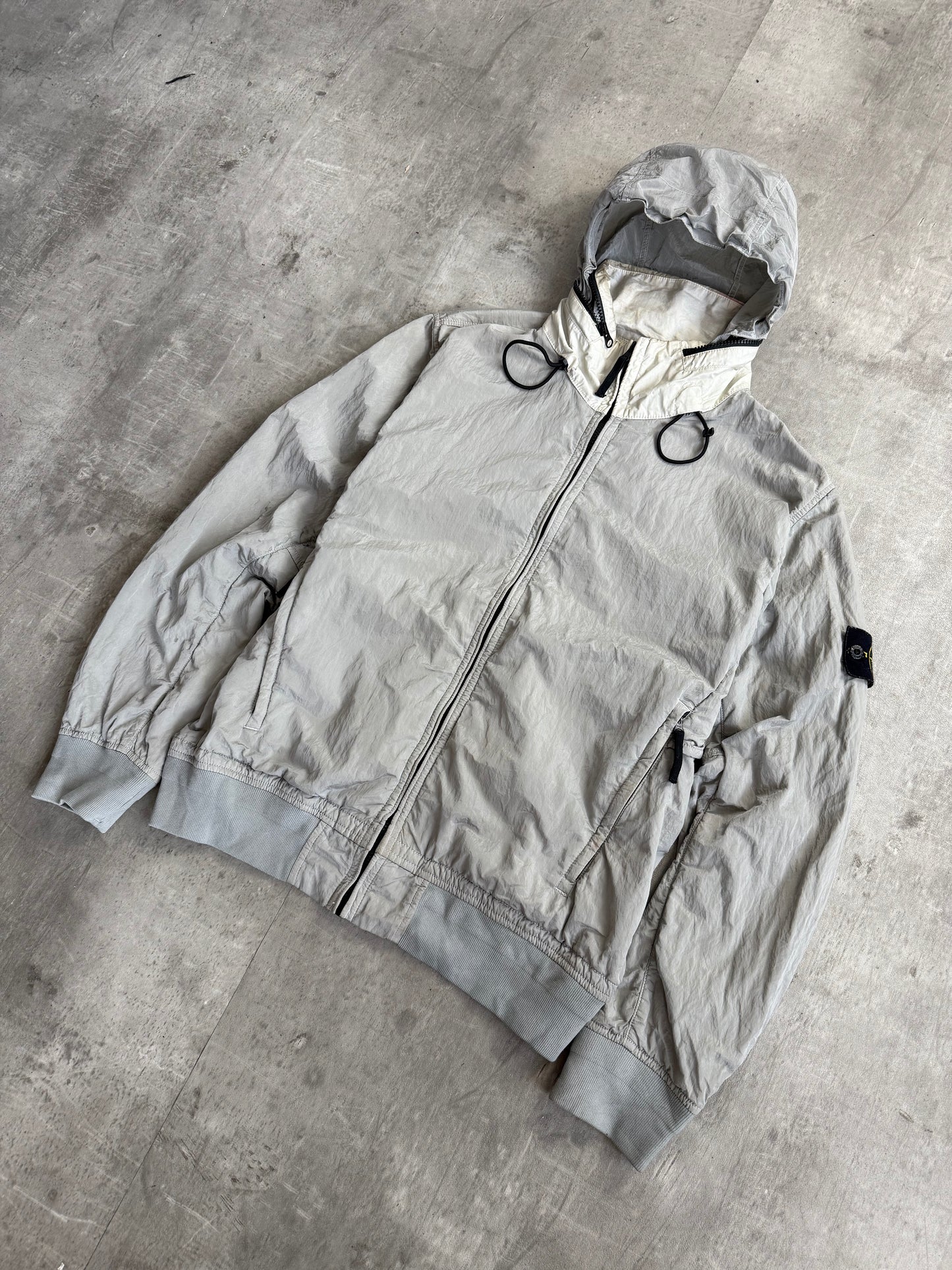 S/S 2016 Stone Island Silver Nylon Metal Tyvek Shield Jacket