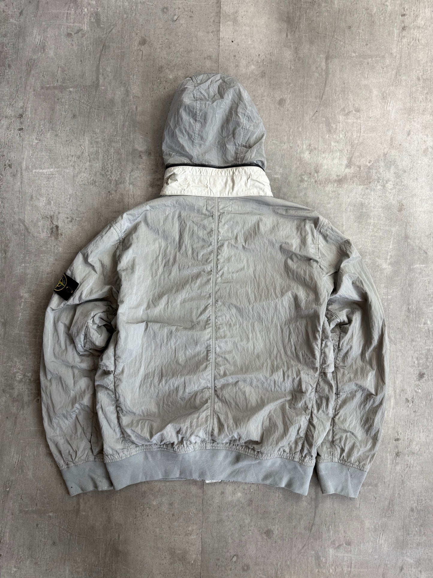 S/S 2016 Stone Island Silver Nylon Metal Tyvek Shield Jacket