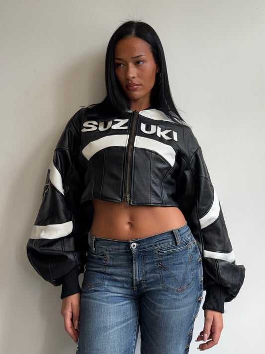 VT Rework: Suzuki Leather Spellout Racing Jacket