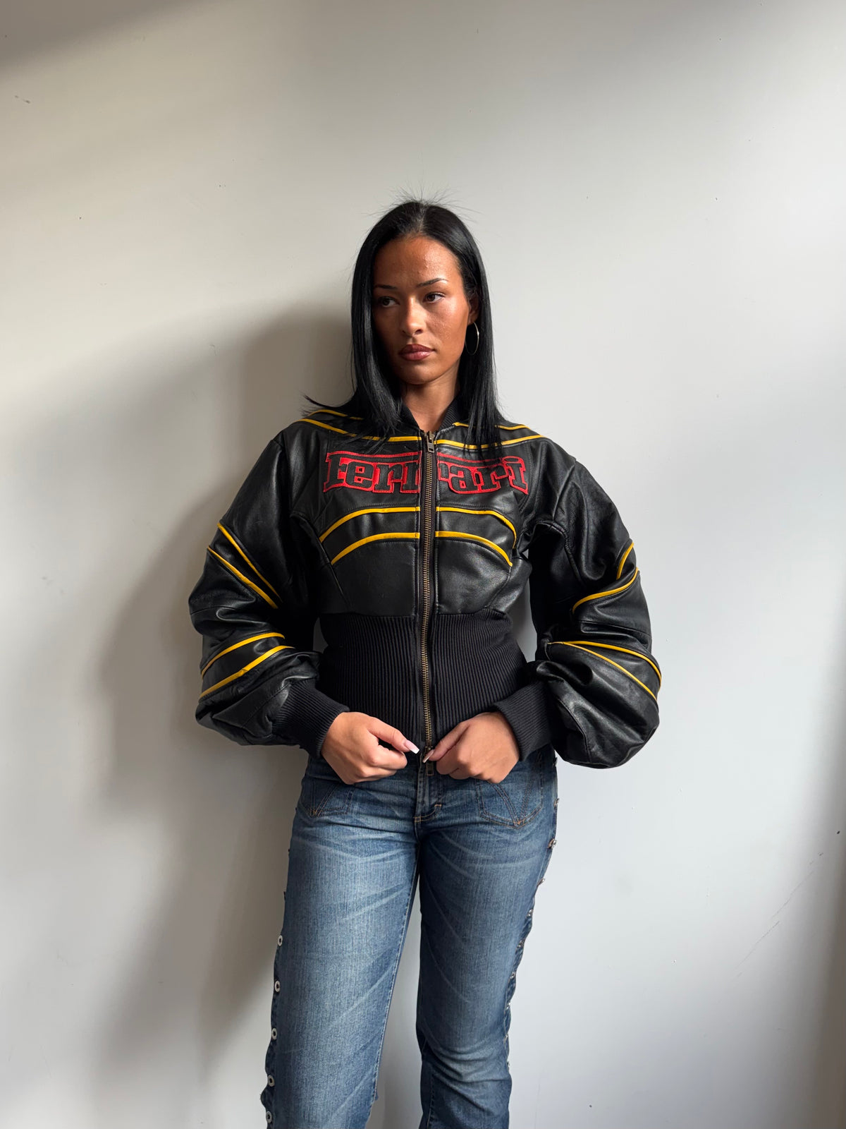 VT Rework: Ferrari Balloon Sleeve Leather Racer Jacket