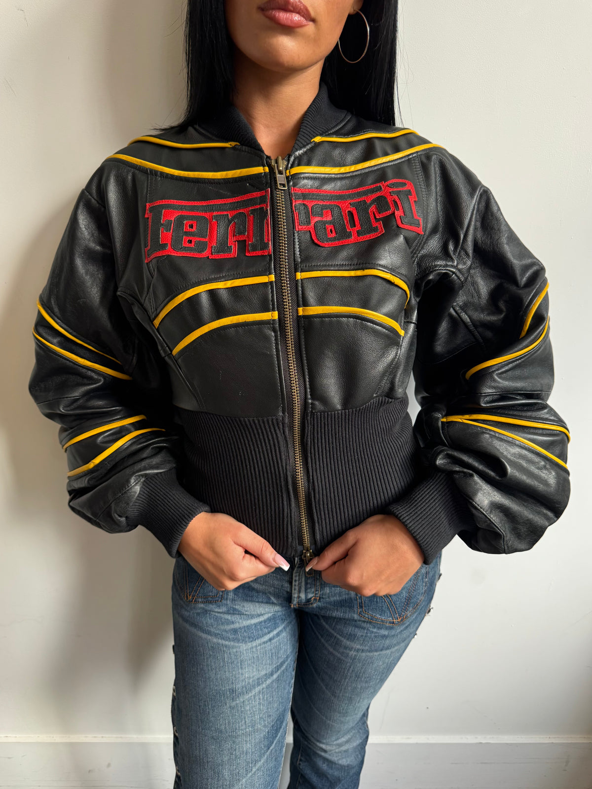 VT Rework: Ferrari Balloon Sleeve Leather Racer Jacket