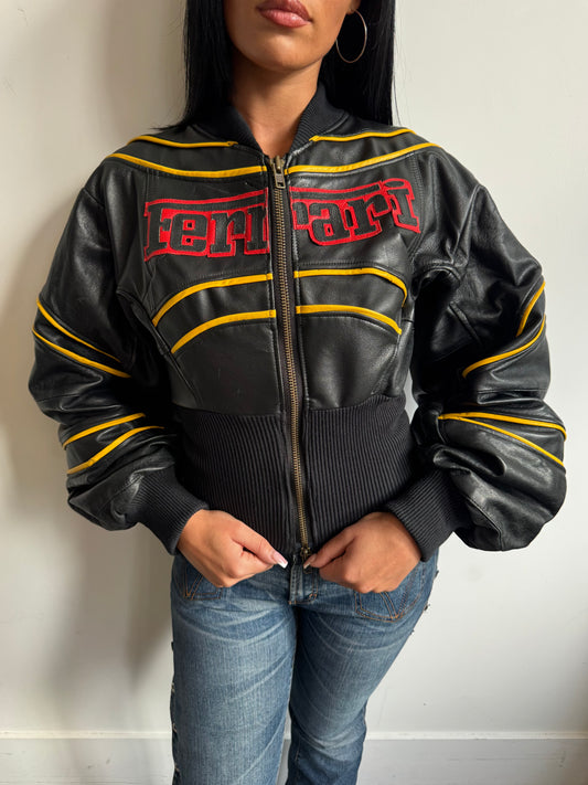 VT Rework: Ferrari Balloon Sleeve Leather Racer Jacket