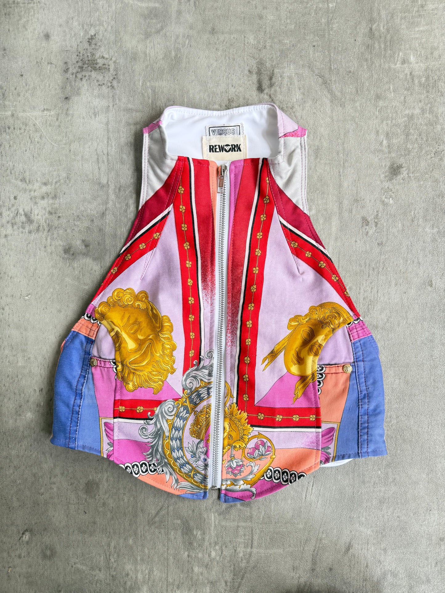 VT Rework: Versace Collage Tie Back Vest Top
