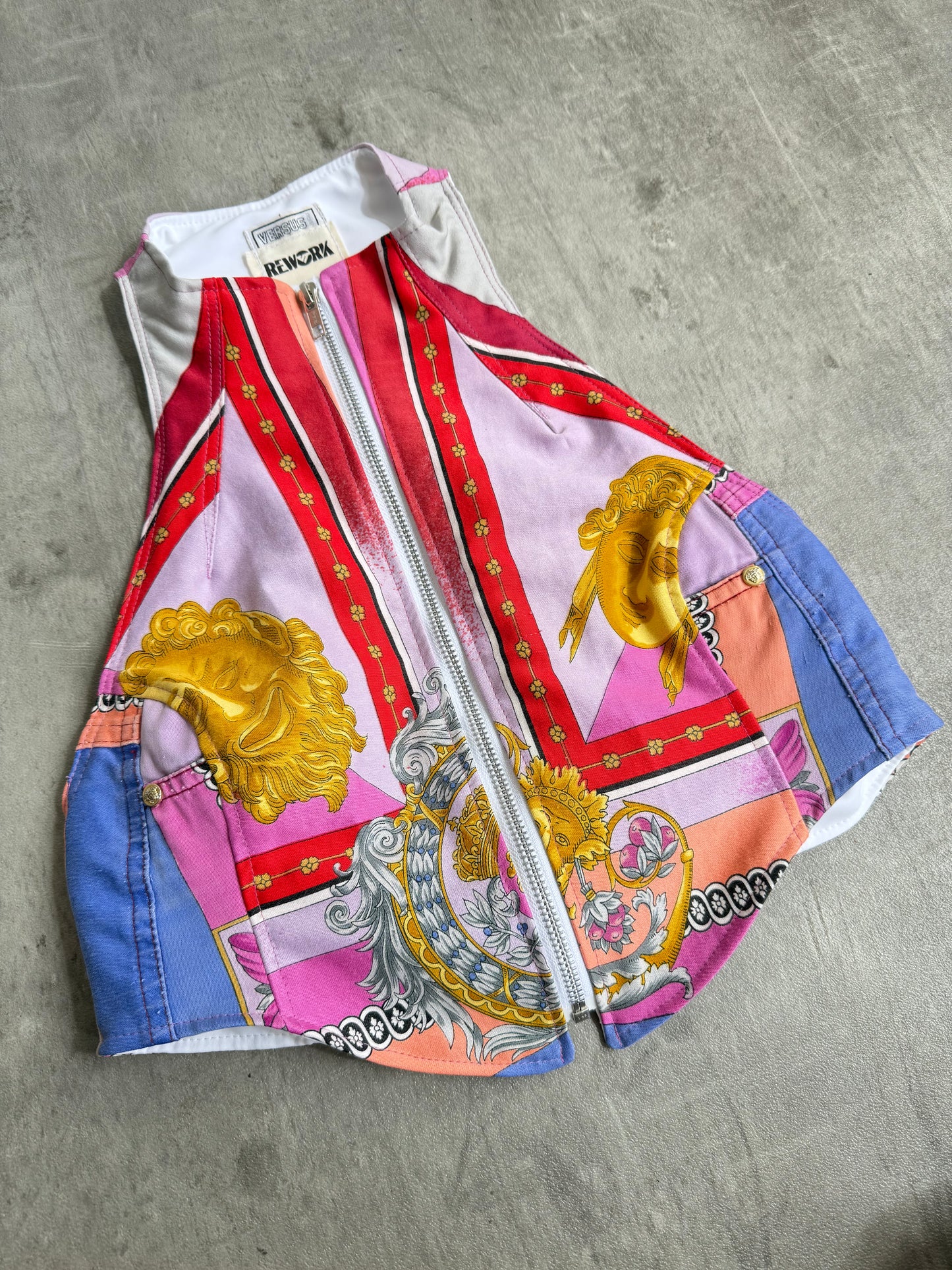VT Rework: Versace Collage Tie Back Vest Top