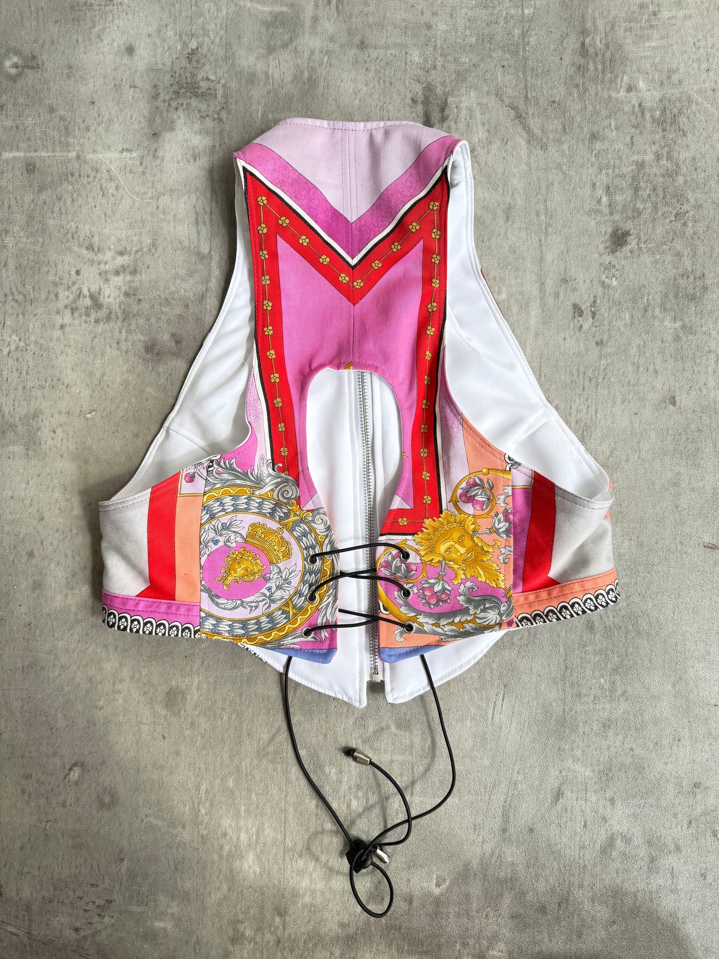 VT Rework: Versace Collage Tie Back Vest Top