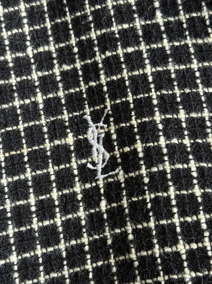 YSL Black Check Wool Bomber