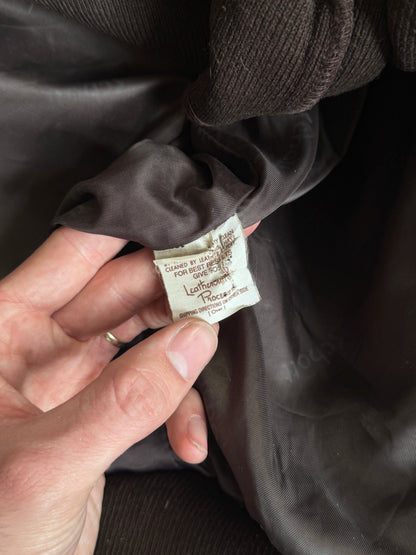 Schott Fleece Lined Brown Leather Flight Jacket