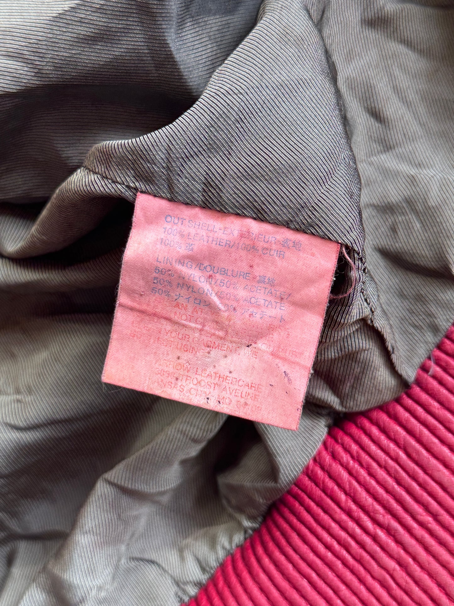 Pelle Pelle Marc Buchanan Diamonte Spellout Red Leather Jacket