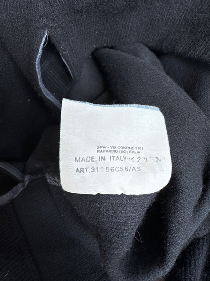 A/W1999 Stone Island Black Quarter Button Knit Sweater