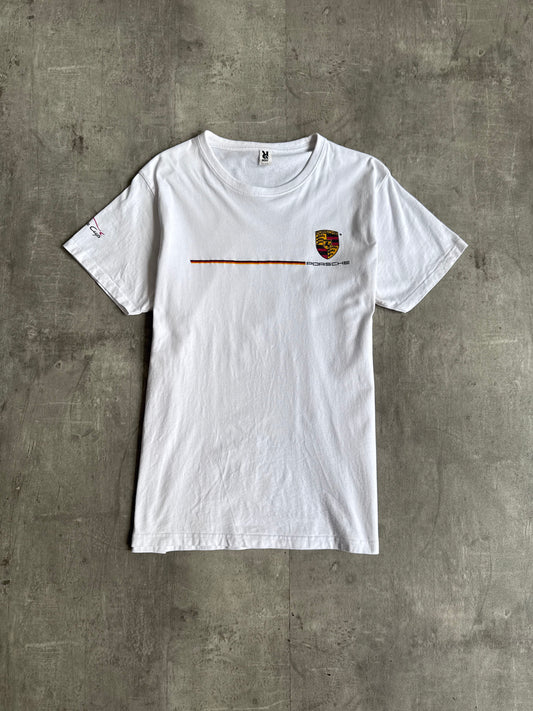 White Porsche Spellout Graphic Tee