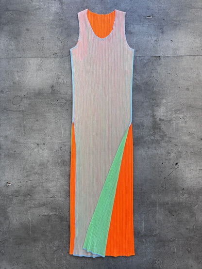 Issey Miyake Pleats Please Mesh Pleated Maxi Dress