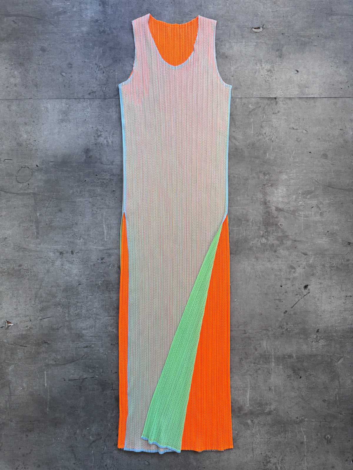 Issey Miyake Pleats Please Mesh Pleated Maxi Dress