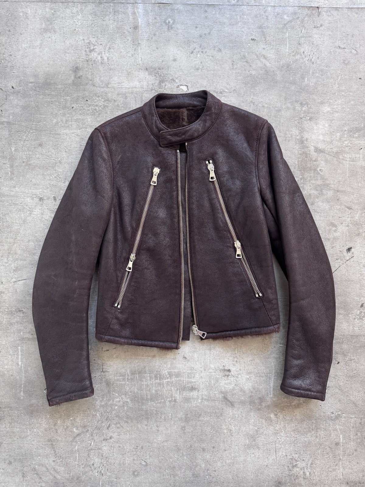 A/W 2007 Maison Margiela Shearling 5 Zip Moto Cafe Racer