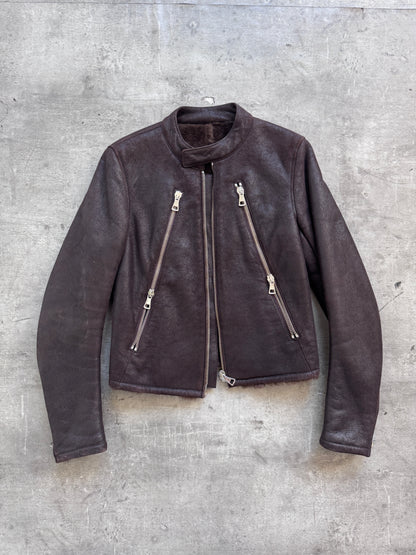 A/W 2007 Maison Margiela Shearling 5 Zip Moto Cafe Racer