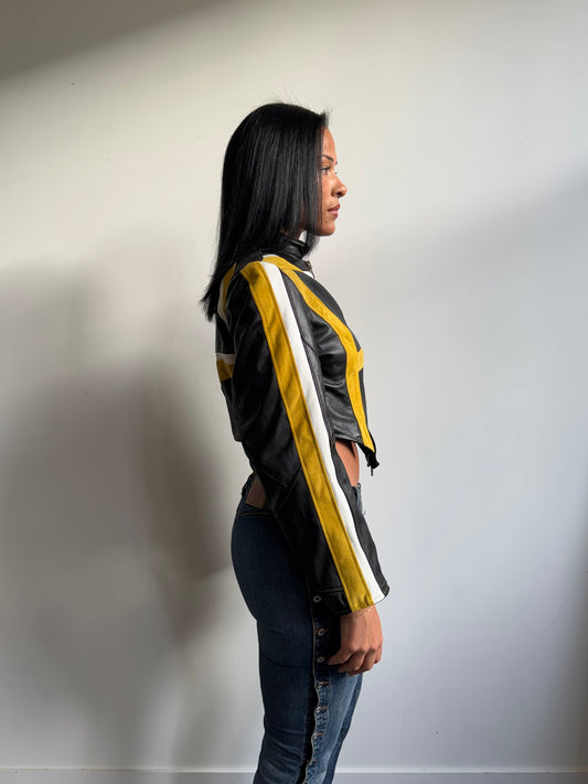 VT Rework: Ferrari Tri-Stripe Leather Moto Jacket