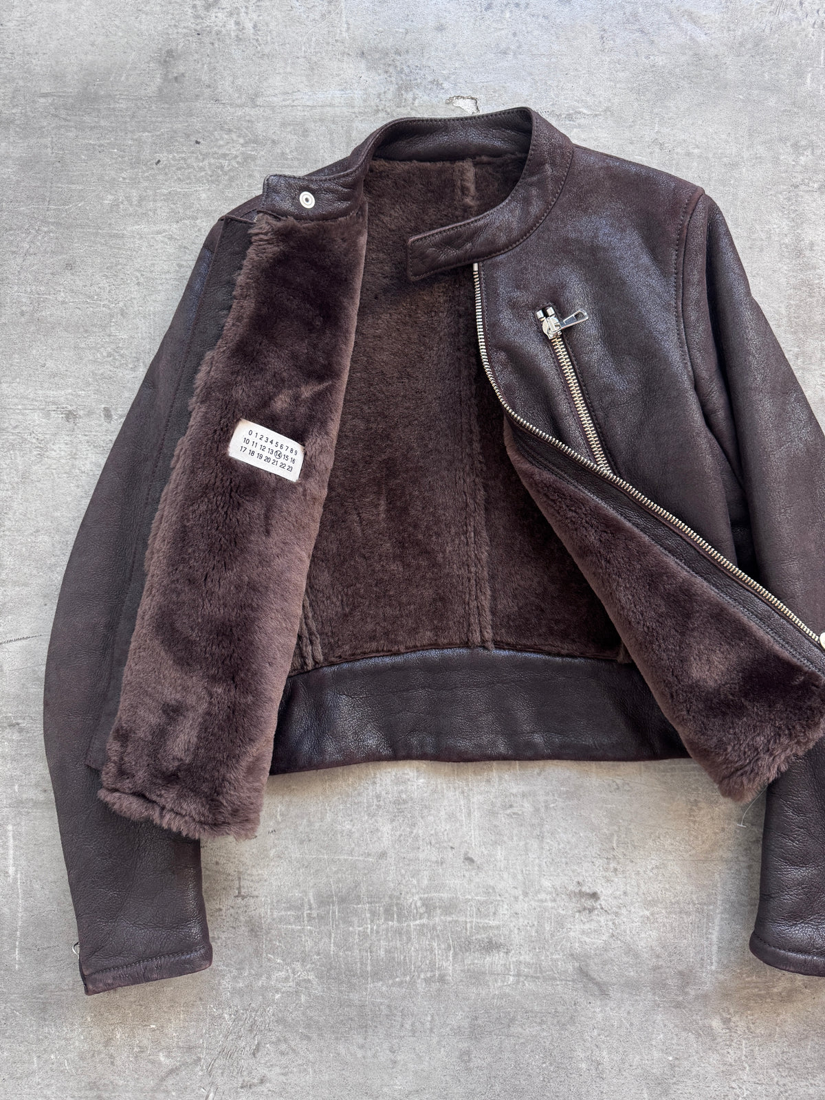A/W 2007 Maison Margiela Shearling 5 Zip Moto Cafe Racer