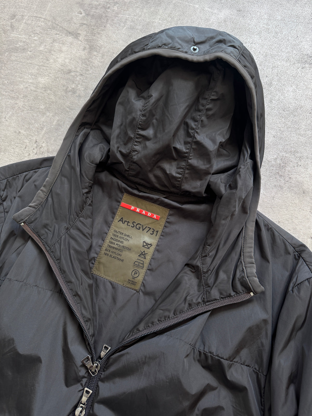 S/S 2005 Prada Sport Technical Padded Petrol Blue Jacket