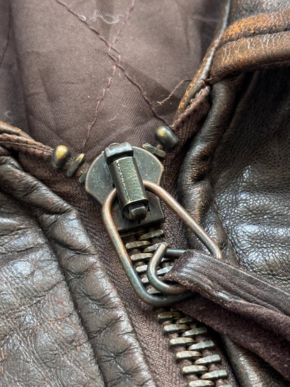 1987 Avirex Patched Texas Leather Flight Bomber Jacket