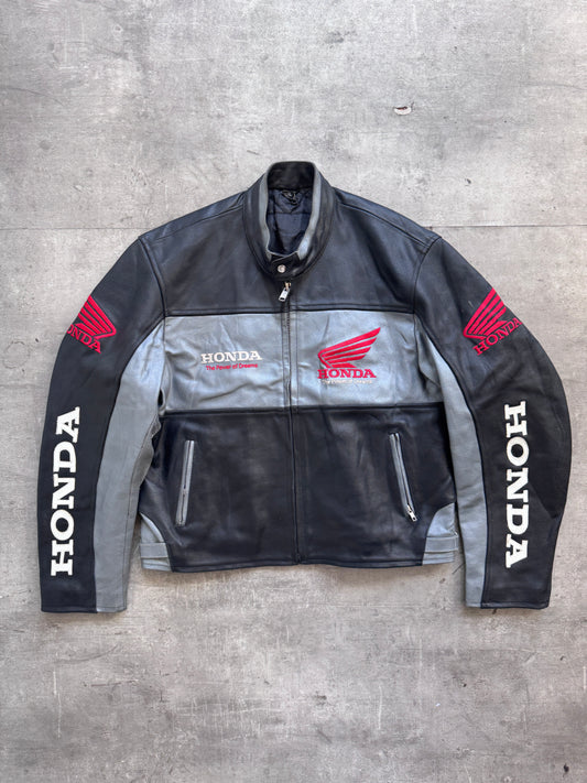 1990s Honda Heavyweight Moto Leather Racing Jacket