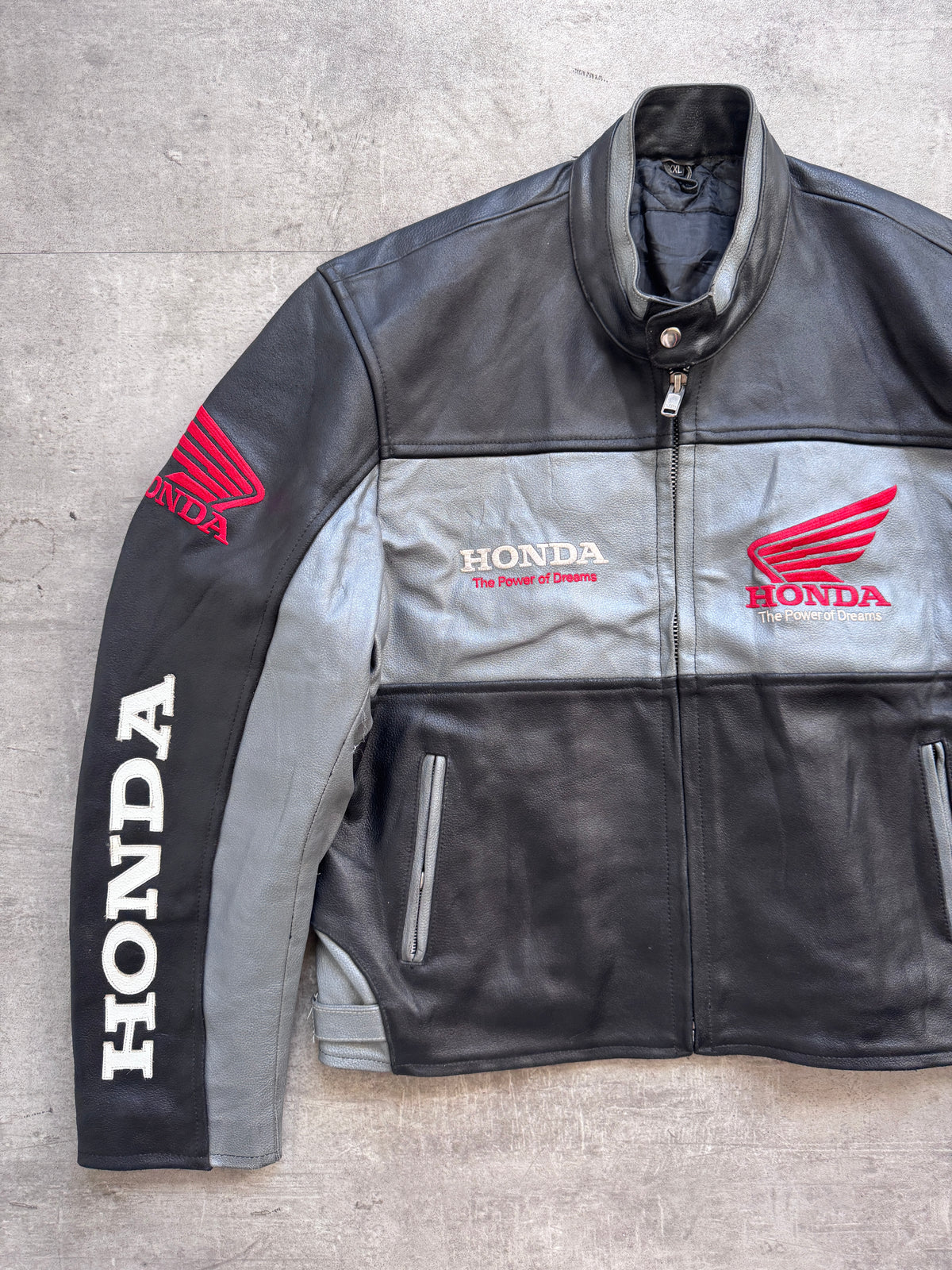 1990s Honda Heavyweight Moto Leather Racing Jacket