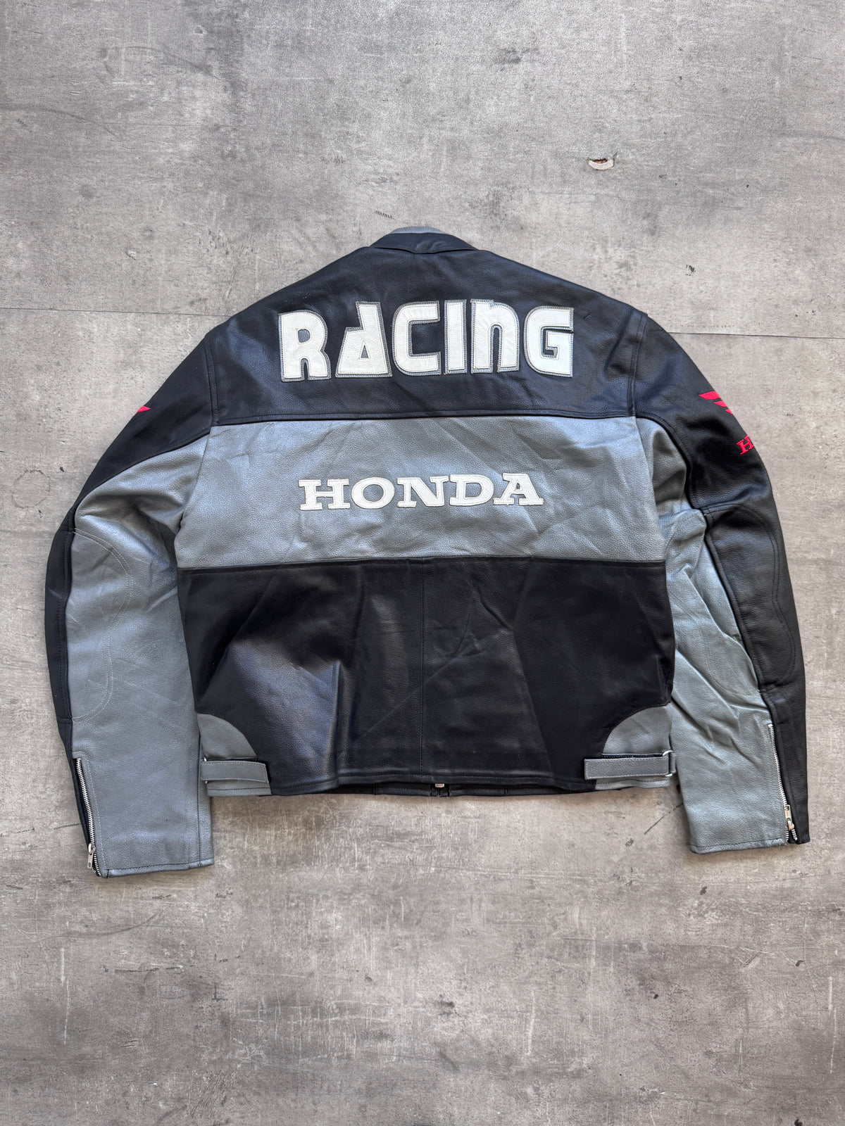 1990s Honda Heavyweight Moto Leather Racing Jacket