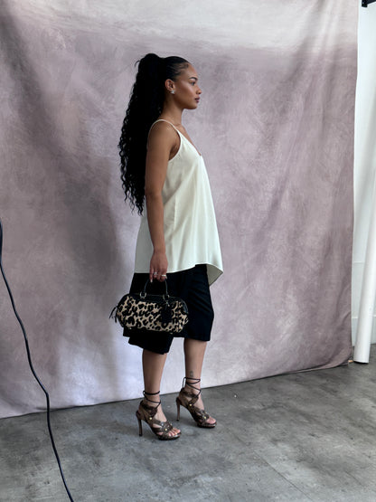 Helmut Lang Cream Asymmetric Cami Top