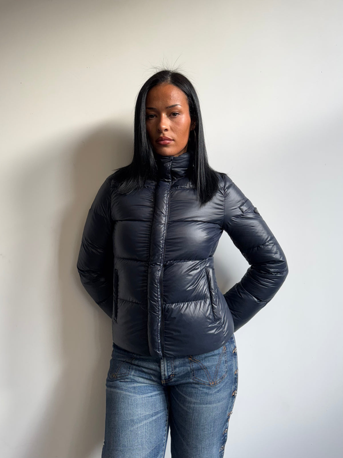 Prada Sport Plaque Technical Down Puffer Jacket