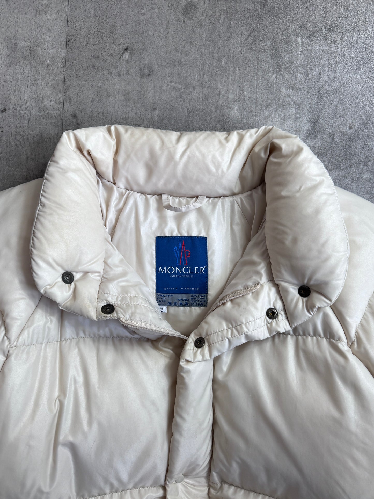 1990s Moncler Grenoble Cream Puffer Jacket