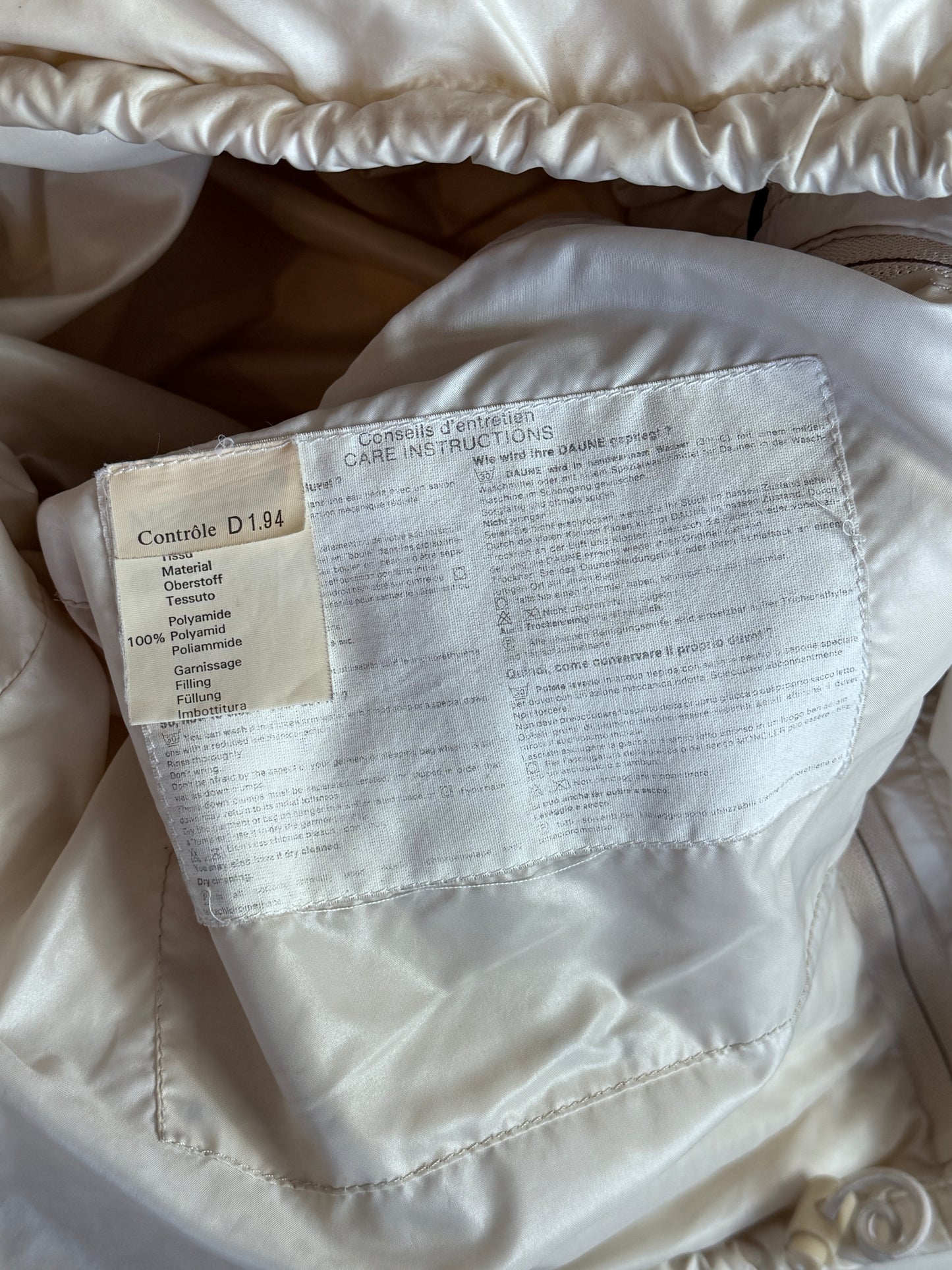 1990s Moncler Grenoble Cream Puffer Jacket