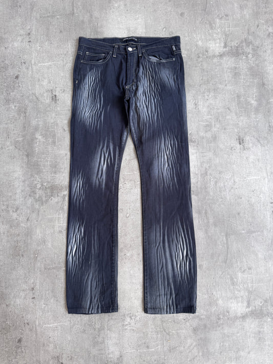 Versace Black Bleach Effect Style Denim Jeans