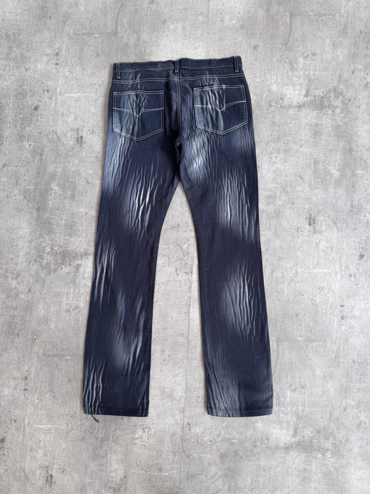 Versace Black Bleach Effect Style Denim Jeans