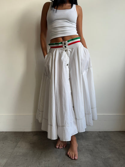 1996 Moschino White Maxi Skirt