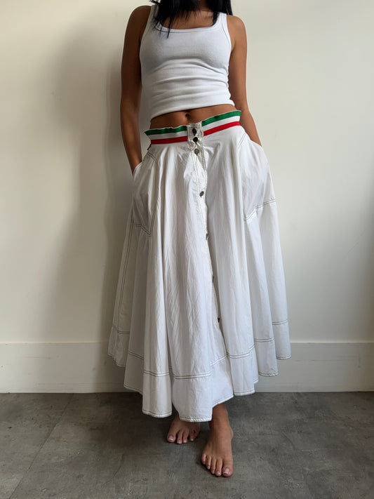 1996 Moschino White Maxi Skirt
