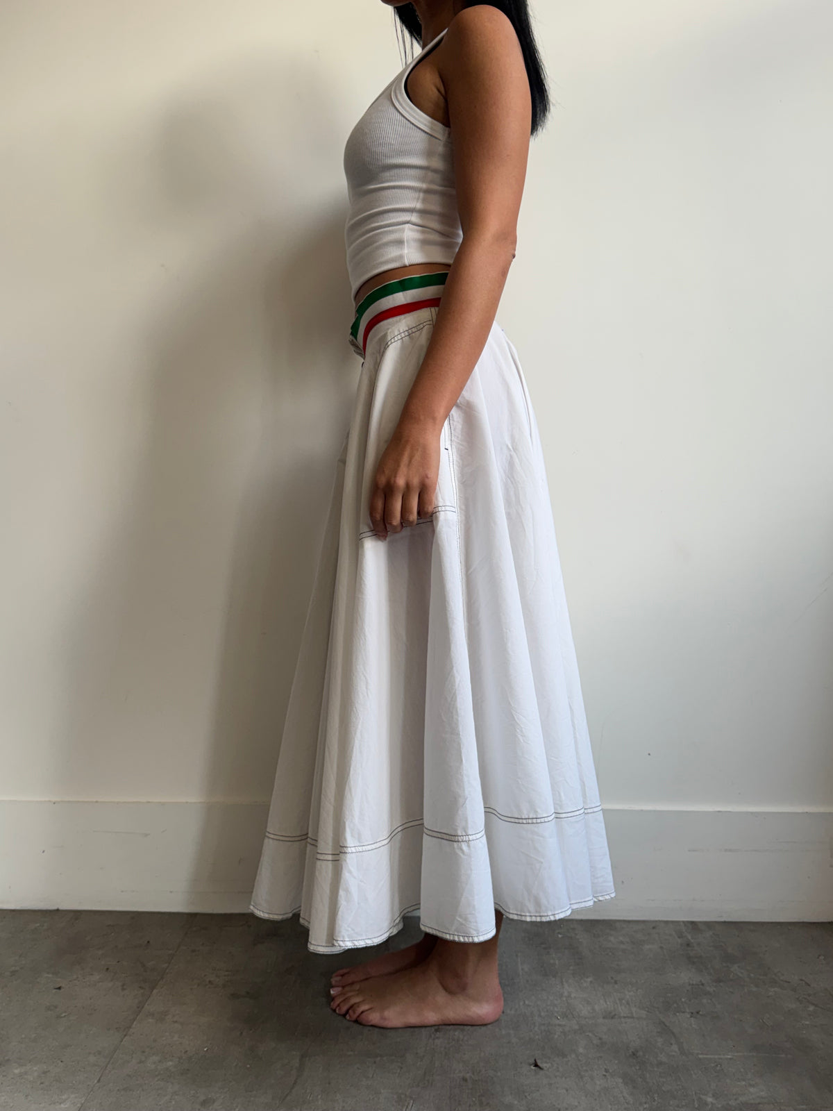 1996 Moschino White Maxi Skirt