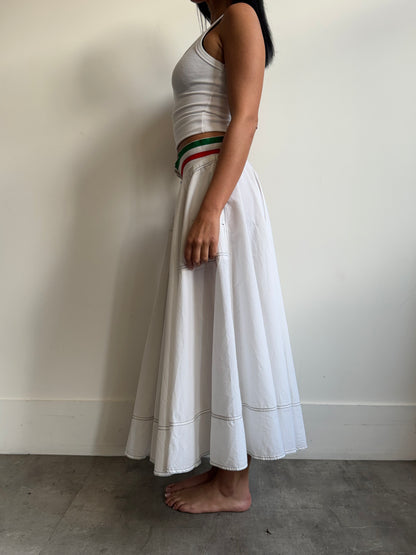 1996 Moschino White Maxi Skirt