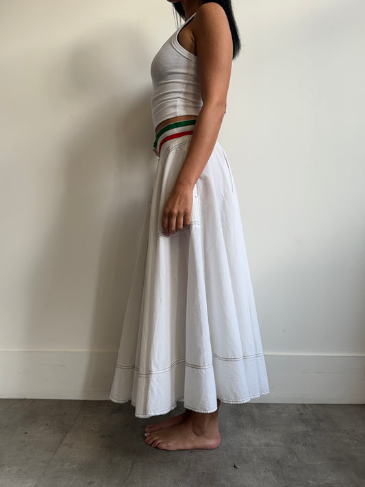 1996 Moschino White Maxi Skirt