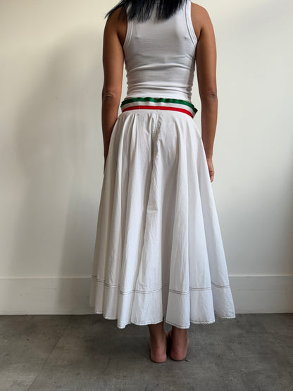 1996 Moschino White Maxi Skirt